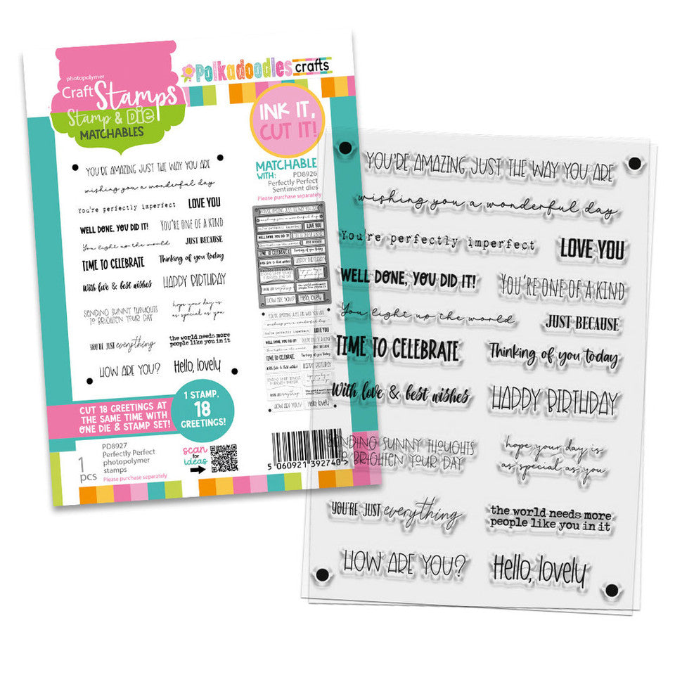 Perfectly Perfect Clear Strip Sentiment Stamps