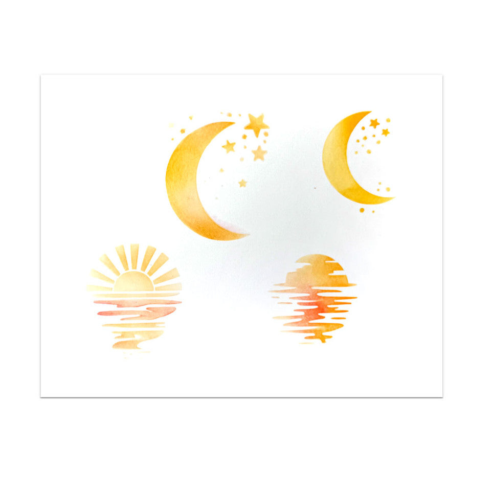 8x8" Sun and Moon Stencil