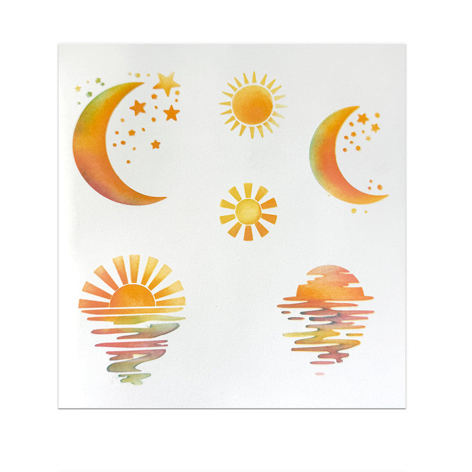 8x8" Sun and Moon Stencil