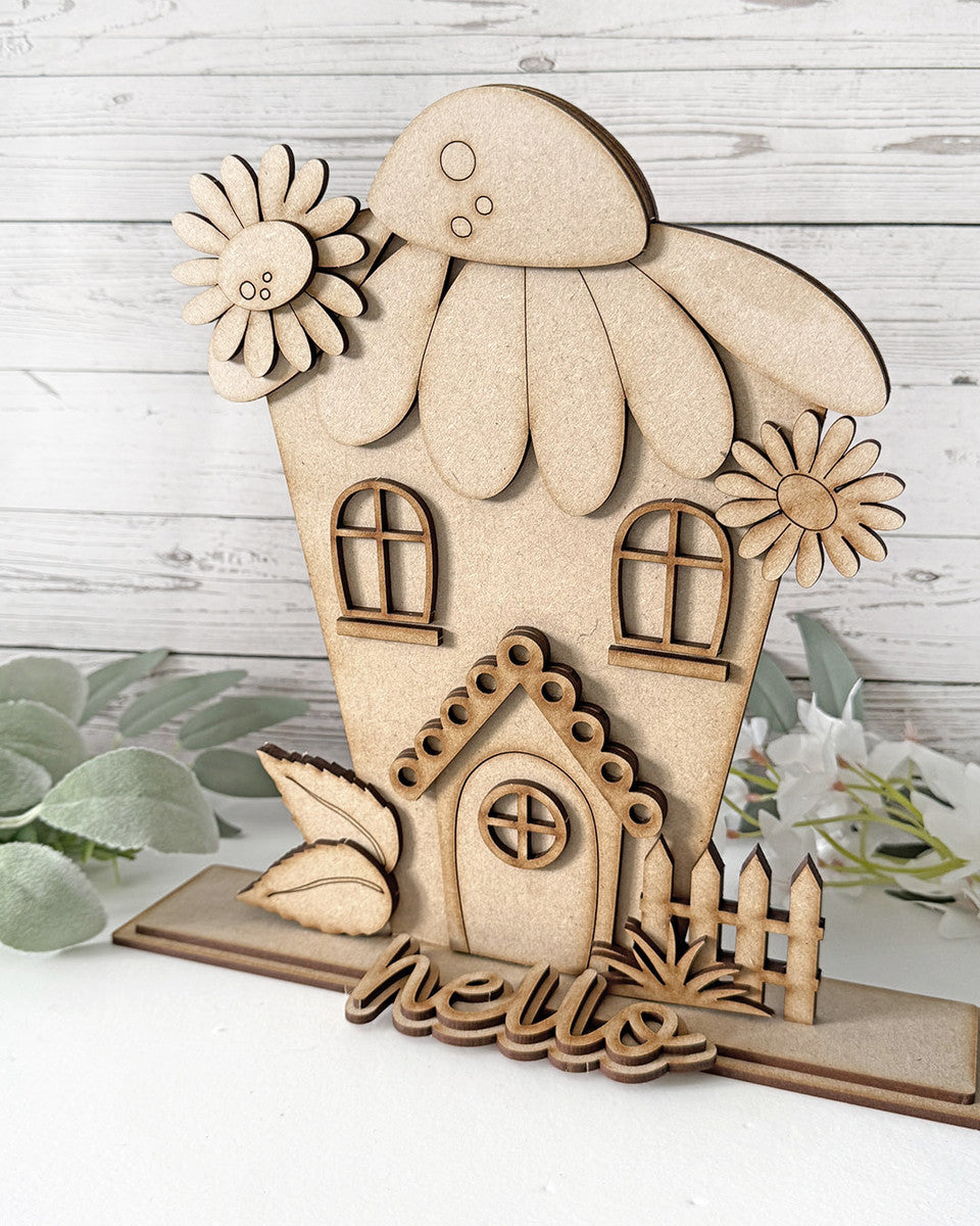 Daisy Dwellings - 3 Freestanding Fairy Houses