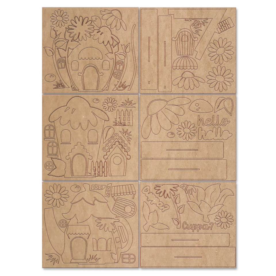 Daisy Dwellings - 3 Freestanding Fairy Houses