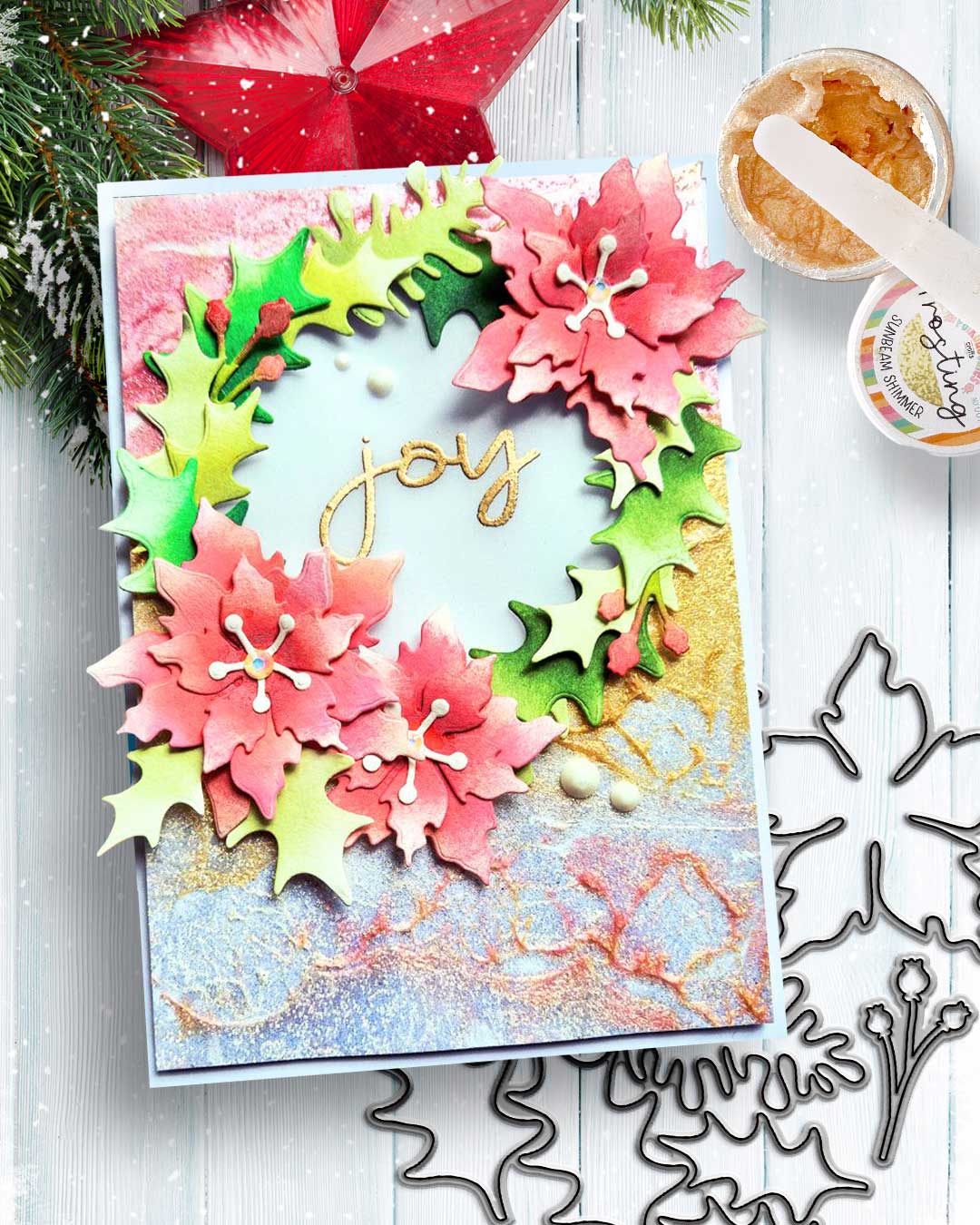 Poinsettia & Holly Flower Craft Cutting Die Set