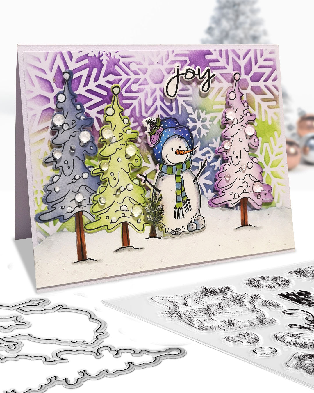 Ho Ho Ho Snowmen Christmas Holiday Stamp & Die Bundle