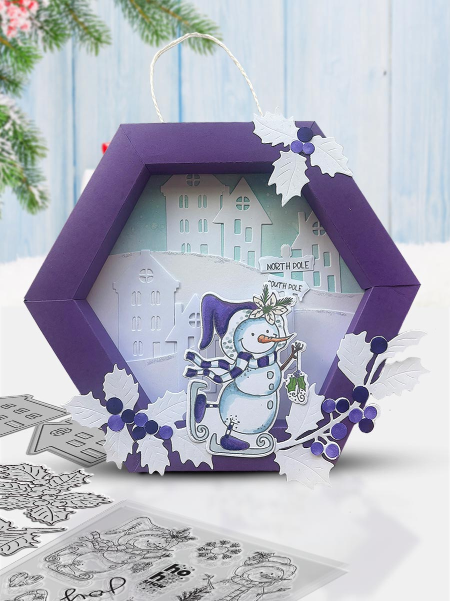 Ho Ho Ho Snowmen Christmas Holiday Stamp & Die Bundle