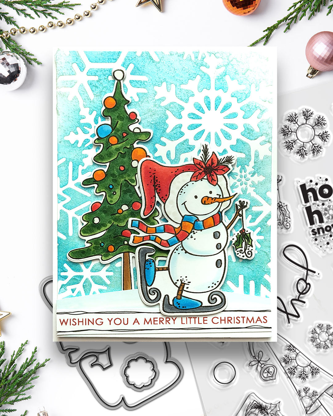 Ho Ho Ho Snowmen Christmas Holiday Stamp & Die Bundle