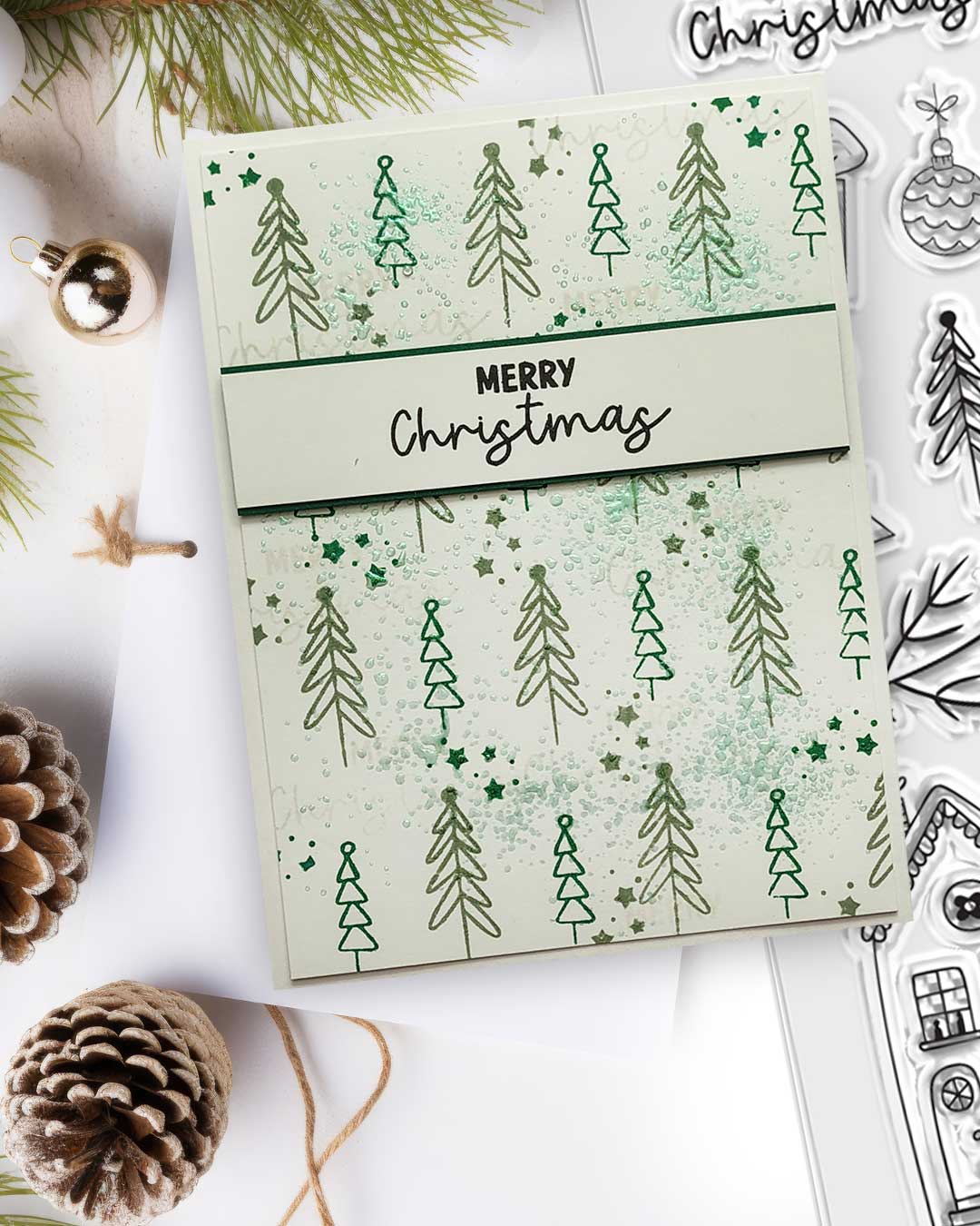 Cozy Christmas Holiday Scandi Houses Stamp & Die Bundle