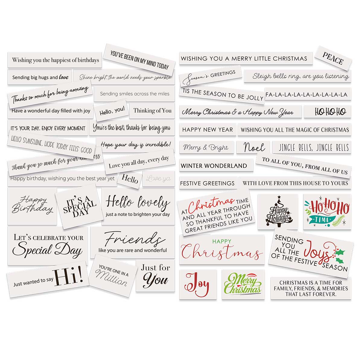 Christmas & Everyday Sentiment Strip Pack