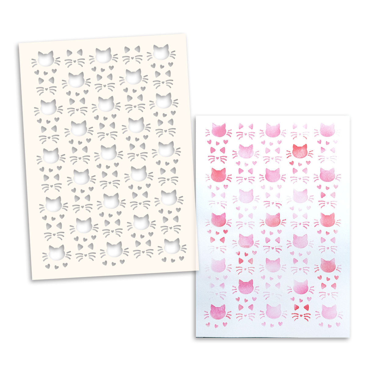 Kitty Cats stencil A5/6x8" - card making, craft, scrapbooking stencils