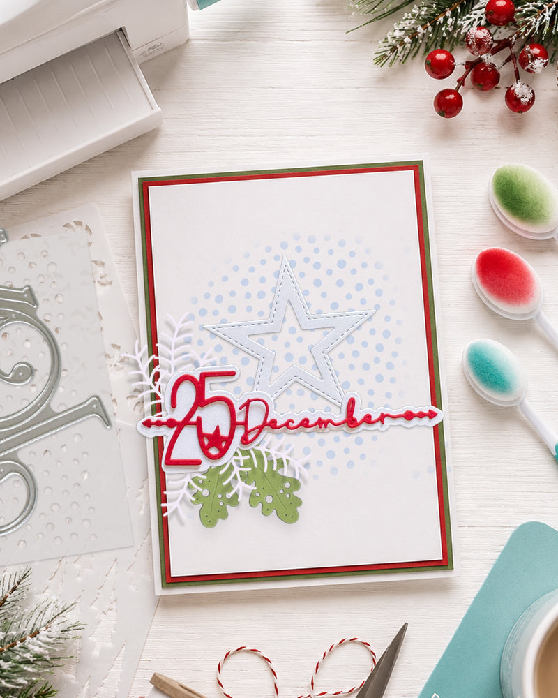 Polkadoodles - Sparkling Wreath and Stars Craft Cutting Dies - PD9197