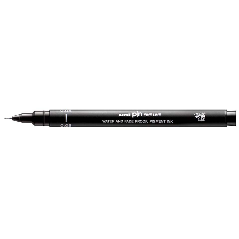 uni PIN 0.05 Line Drawing Pen, Black - SKU: PIN 05-200