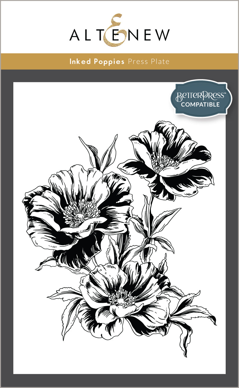 Inked Poppies - Press Plate Set