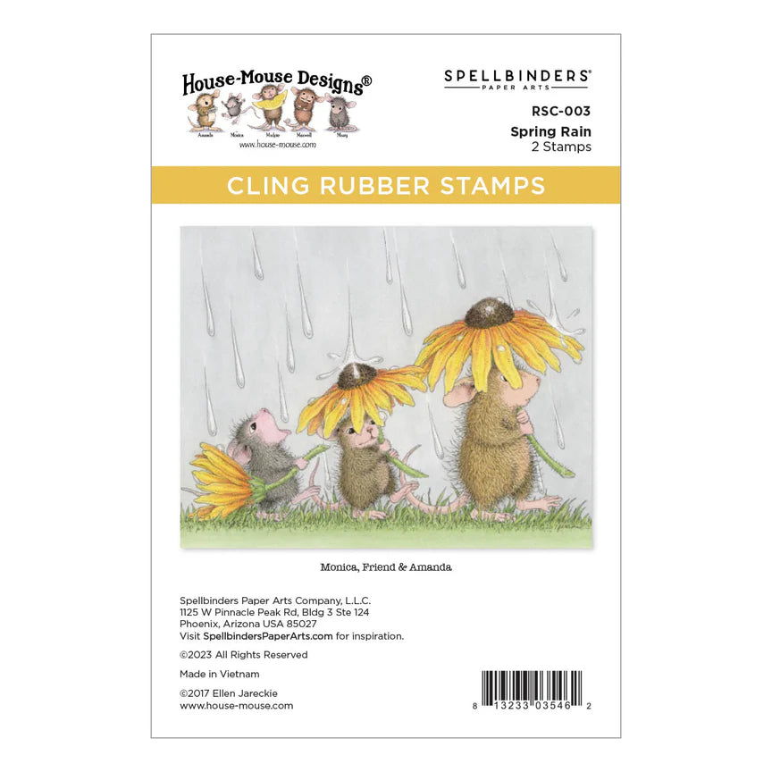 Spring Rain Cling Rubber Stamp by House-Mouse Designs® - RSC-003