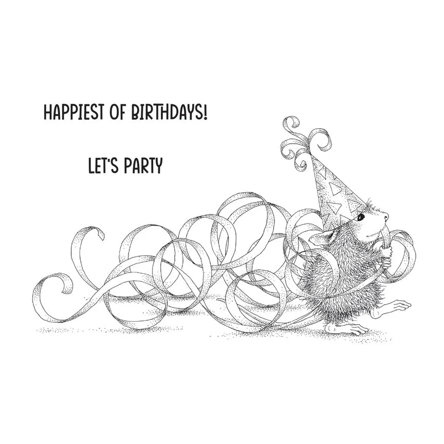Party Streamers Cling Rubber Stamp Set from the House-Mouse Everyday Collection - RSC-010
