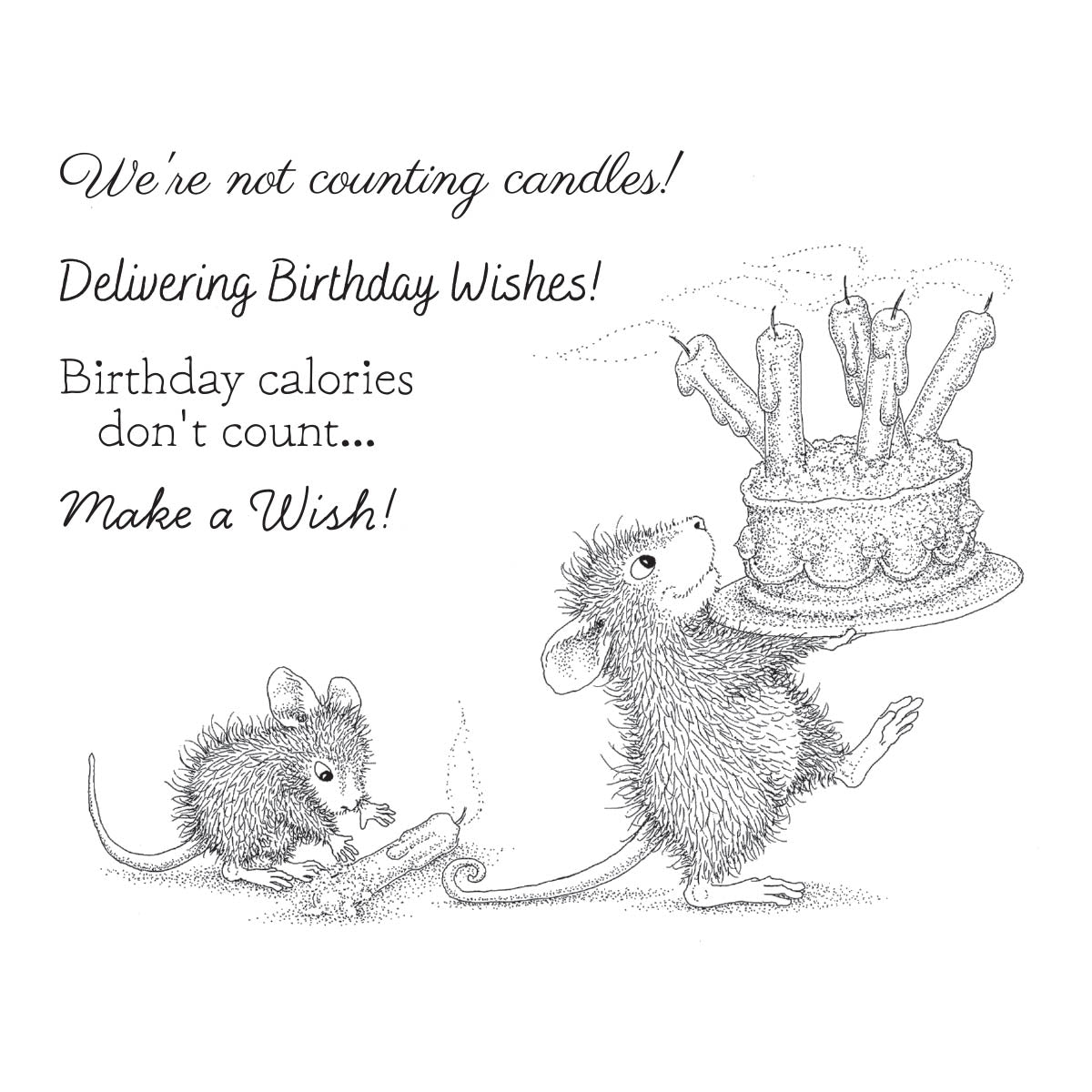 Birthday Wishes Cling Rubber Stamp Set from the House-Mouse Spring Has Sprung Collection - RSC-024
