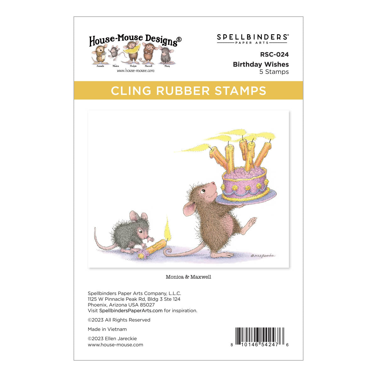 Birthday Wishes Cling Rubber Stamp Set from the House-Mouse Spring Has Sprung Collection - RSC-024