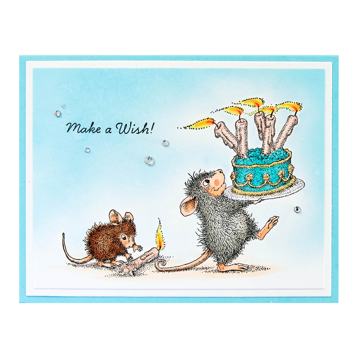 Birthday Wishes Cling Rubber Stamp Set from the House-Mouse Spring Has Sprung Collection - RSC-024