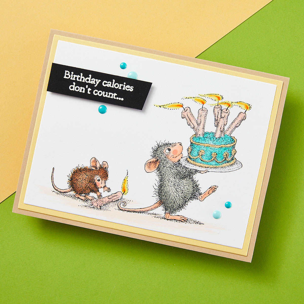 Birthday Wishes Cling Rubber Stamp Set from the House-Mouse Spring Has Sprung Collection - RSC-024