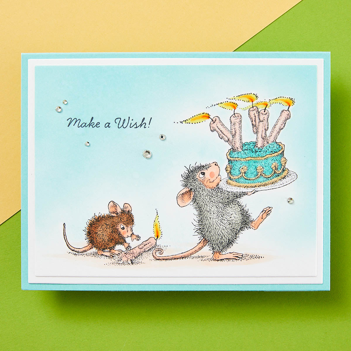 Birthday Wishes Cling Rubber Stamp Set from the House-Mouse Spring Has Sprung Collection - RSC-024