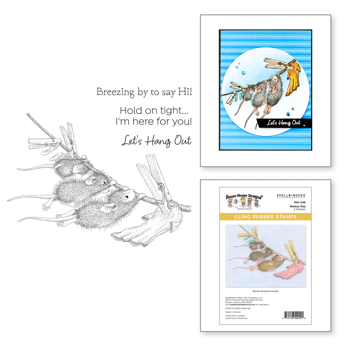 Breezy Day Cling Rubber Stamp Set from the House-Mouse Spring Has Sprung Collection - RSC-026