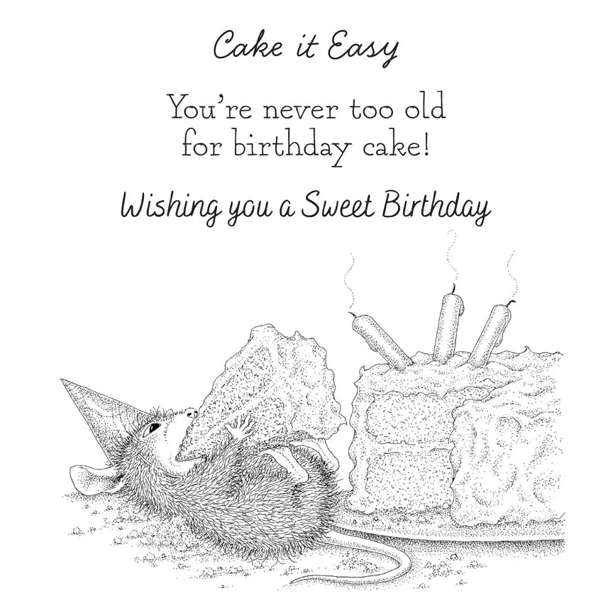 Sweet Birthday Cling Rubber Stamp Set from the House-Mouse Summer Fun Collection - RSC-027