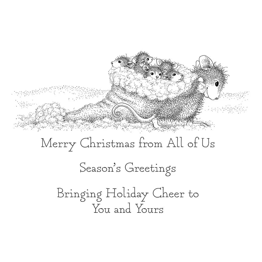 Christmas Friends Cling Rubber Stamp Set from the House-Mouse Holiday Friends Collection - RSC-035