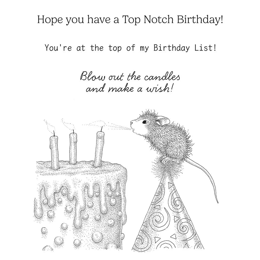 Top Notch Birthday Cling Rubber Stamp Set from the House-Mouse Creative Day Collection - RSC-050