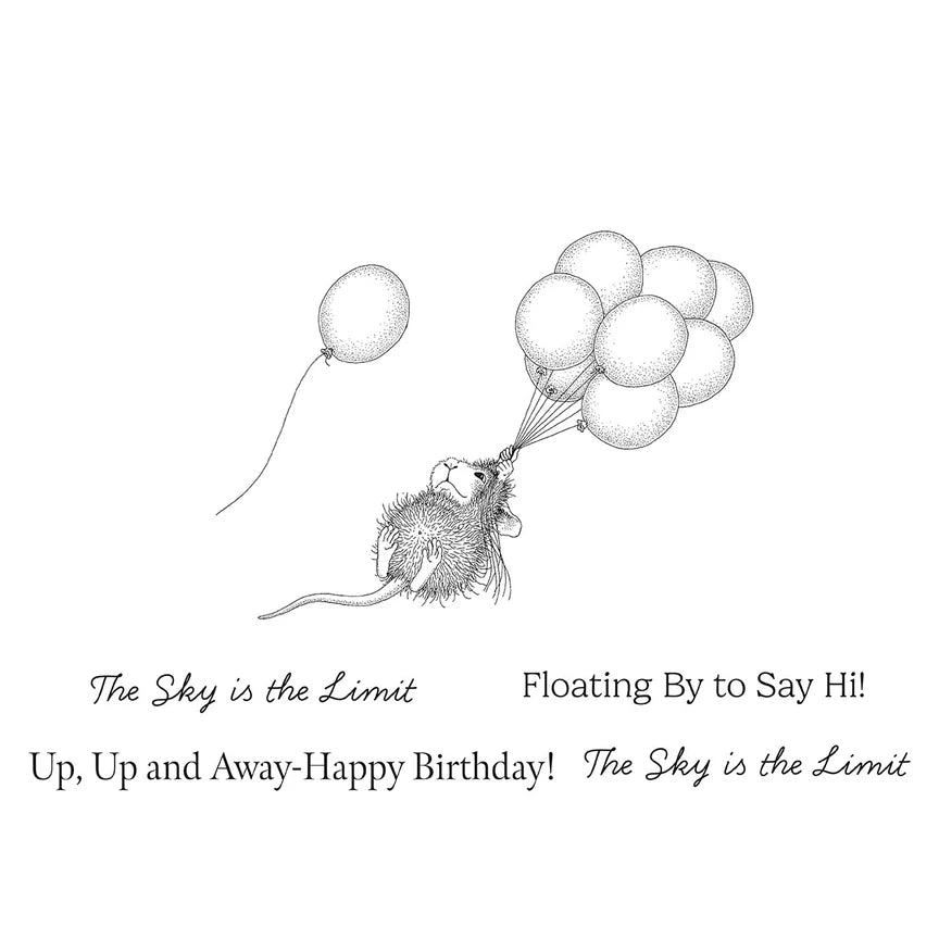 Up, Up and Away Cling Rubber Stamp Set from the House-Mouse Rare Bloom Collection