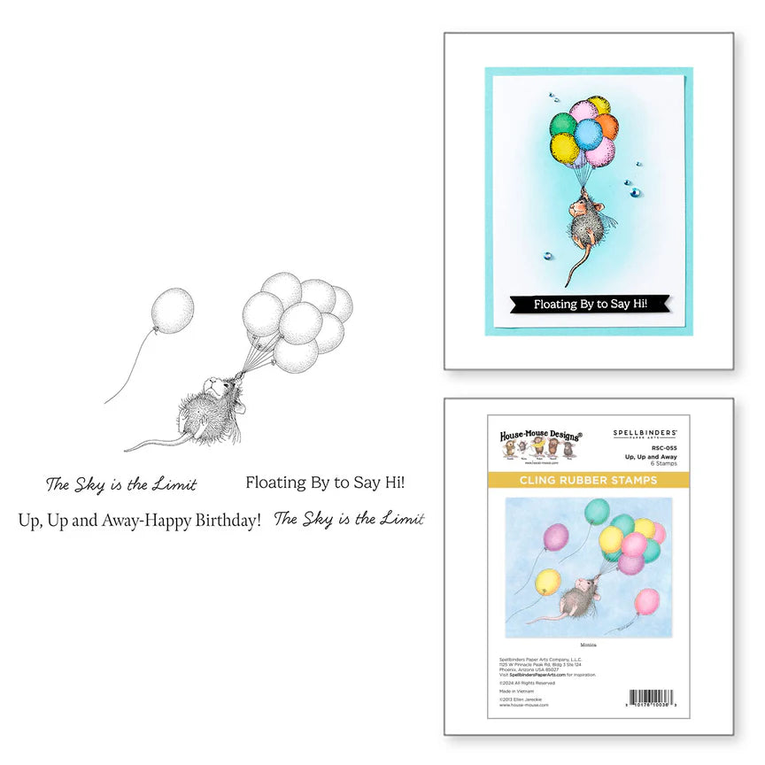 Up, Up and Away Cling Rubber Stamp Set from the House-Mouse Rare Bloom Collection