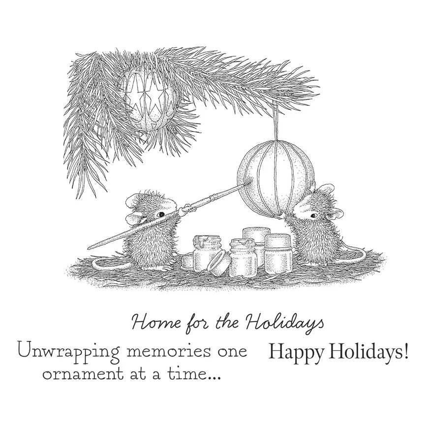 Unwrapping Memories Cling Rubber Stamp Set - House-Mouse Tree-mendous Christmas Collection