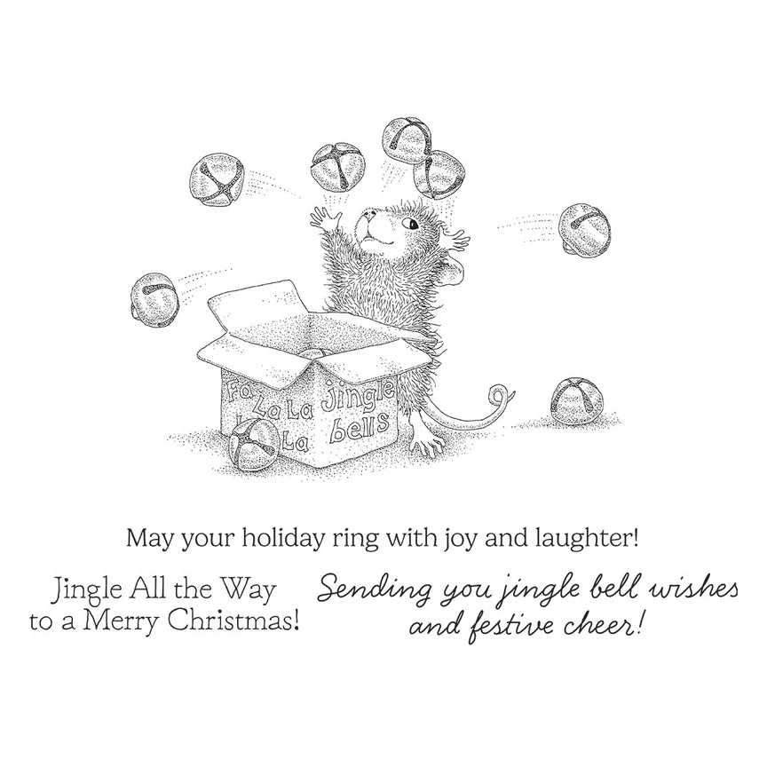 Jingle Bell Wishes Cling Rubber Stamp Set - House-Mouse Tree-mendous Christmas Collection
