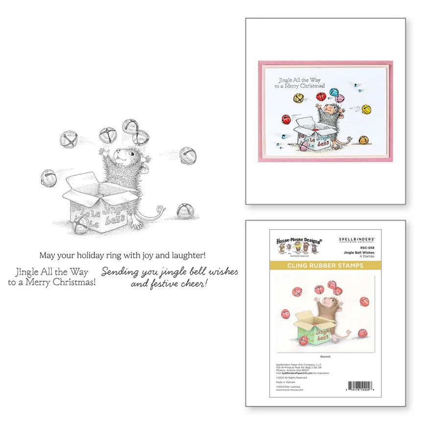 Jingle Bell Wishes Cling Rubber Stamp Set - House-Mouse Tree-mendous Christmas Collection