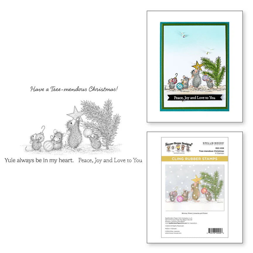 Tree-mendous Christmas Cling Rubber Stamp Set - House-Mouse Tree-mendous Christmas Collection