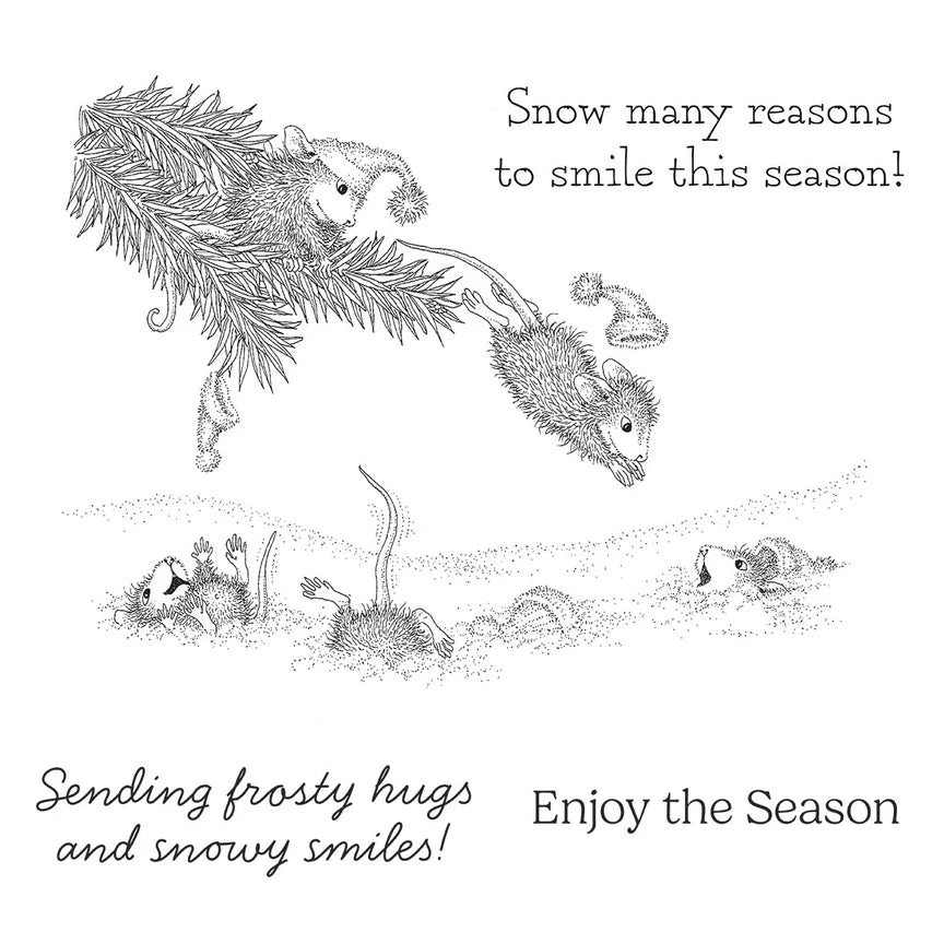 Snowy Smiles Cling Rubber Stamp Set - House-Mouse Tree-mendous Christmas Collection