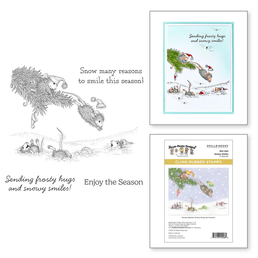 Snowy Smiles Cling Rubber Stamp Set - House-Mouse Tree-mendous Christmas Collection