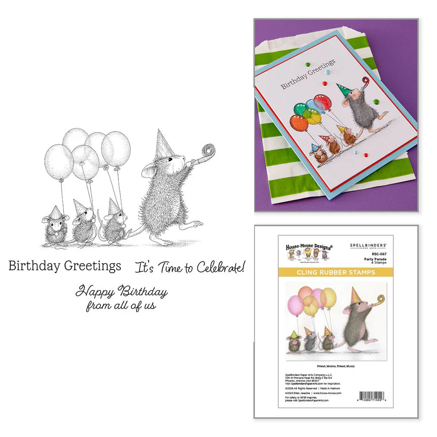 House- Mouse Party Parade Cling Stamp Set