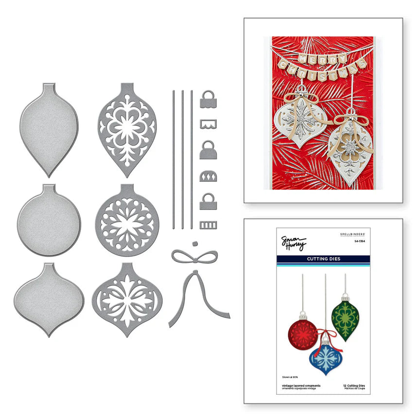 Vintage Layered Ornaments Etched Dies from the Timeless Trees Collection by Simon Hurley