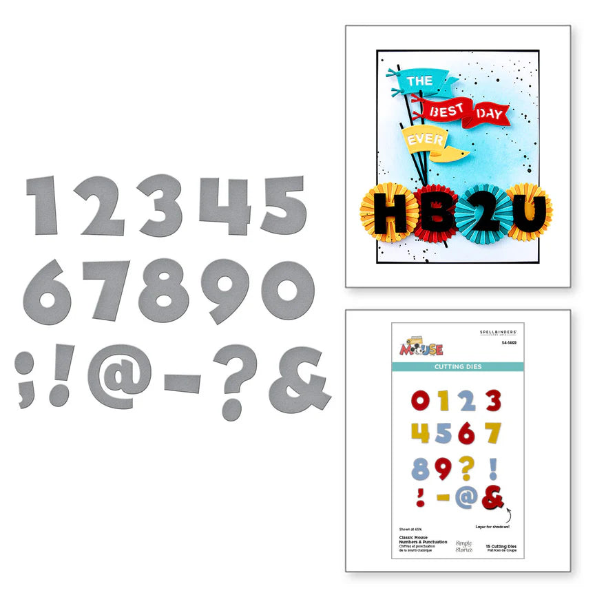 Classic Mouse Numbers & Punctuation Etched Dies from the Say Cheese Classic Mouse Collection