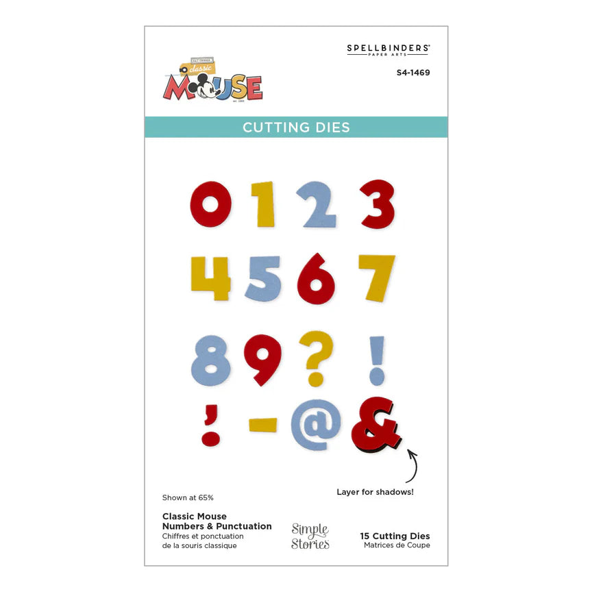 Classic Mouse Numbers & Punctuation Etched Dies from the Say Cheese Classic Mouse Collection
