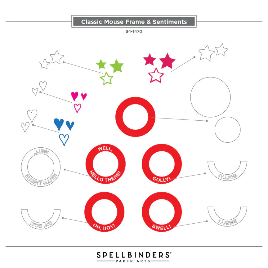 Frame & Sentiments Etched Dies from the Say Cheese Classic Mouse Collection