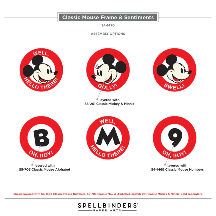 Frame & Sentiments Etched Dies from the Say Cheese Classic Mouse Collection