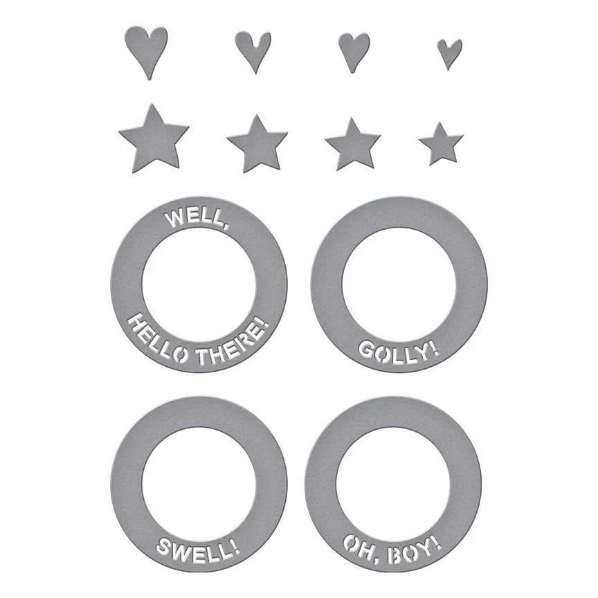 Frame & Sentiments Etched Dies from the Say Cheese Classic Mouse Collection