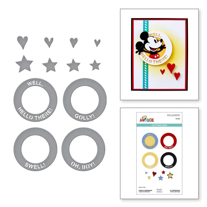 Frame & Sentiments Etched Dies from the Say Cheese Classic Mouse Collection