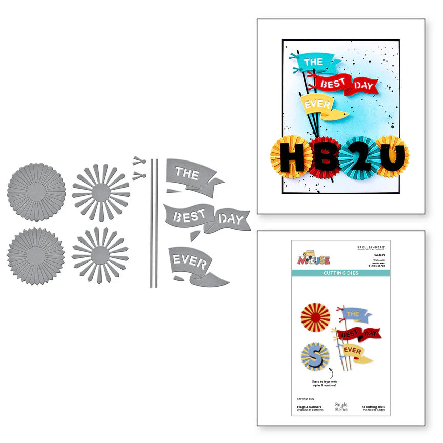 Flags & Banners Etched Dies from the Say Cheese Classic Mouse Collection