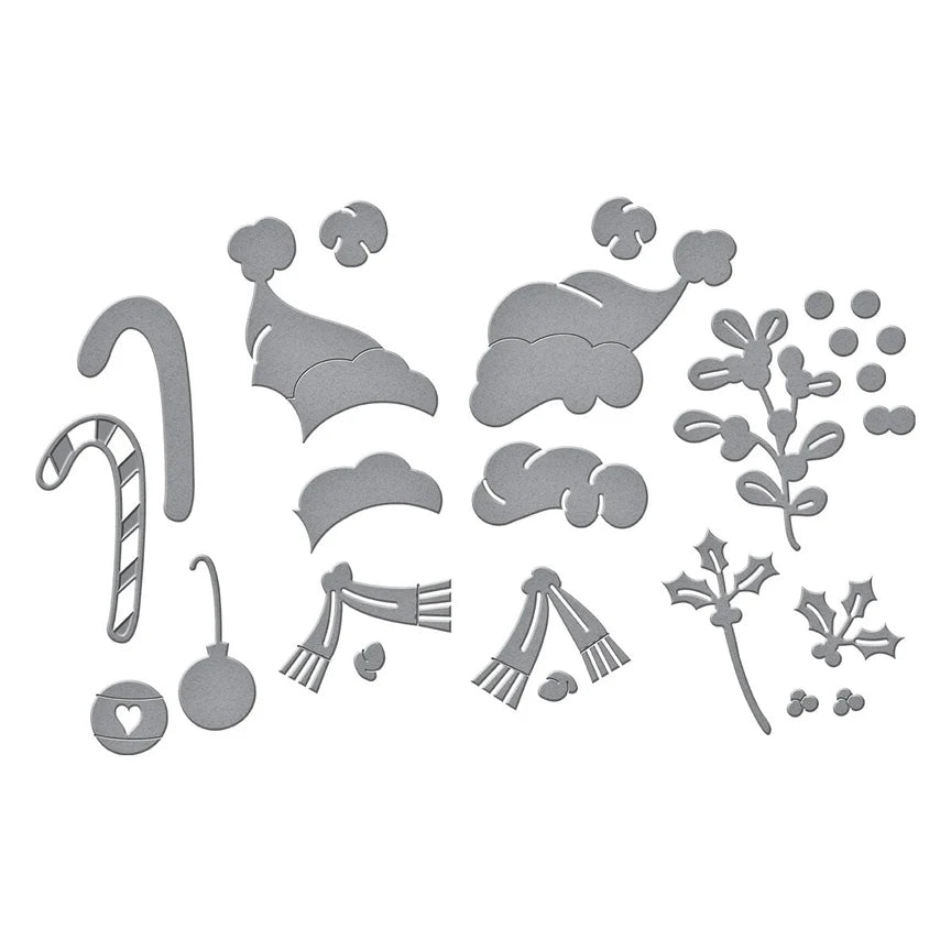 Classic Mouse Christmas Embellishments Etched Dies from the Say Cheese Classic Mouse Christmas Collection