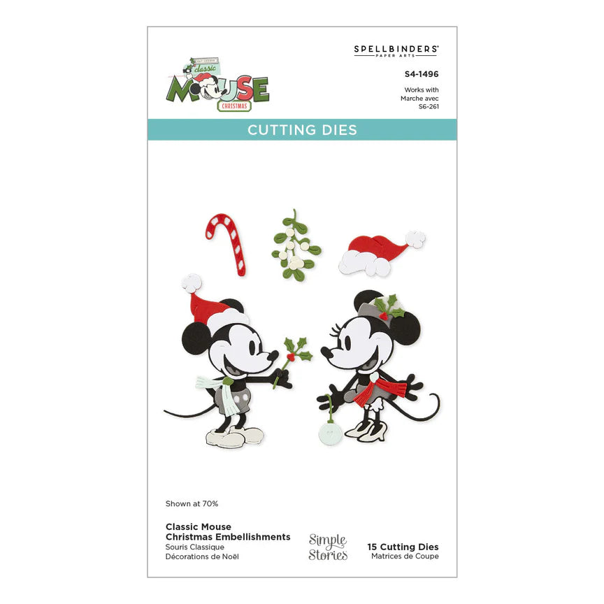 Classic Mouse Christmas Embellishments Etched Dies from the Say Cheese Classic Mouse Christmas Collection