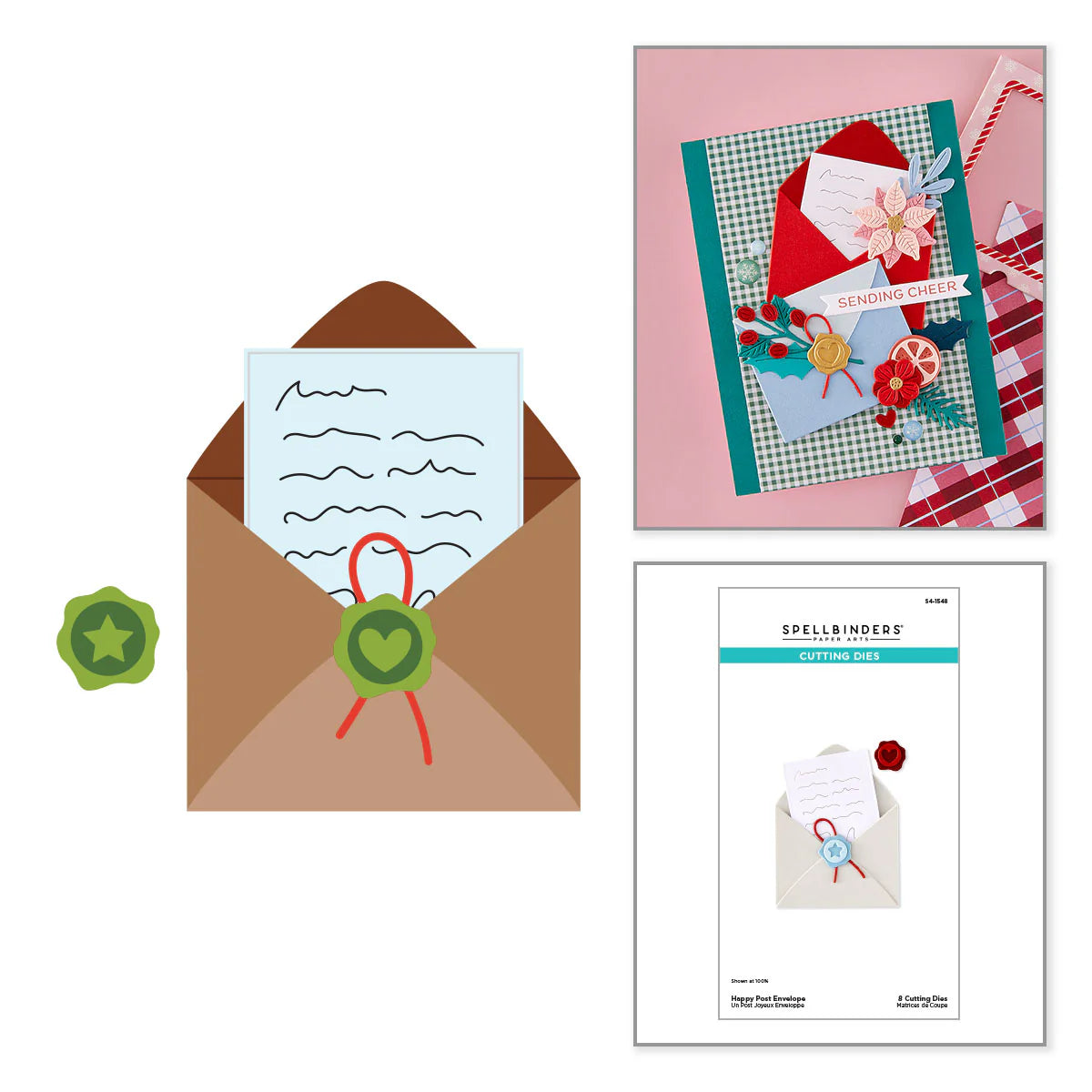 Spellbinders - Happy Post Envelope Etched Dies - S4-1548