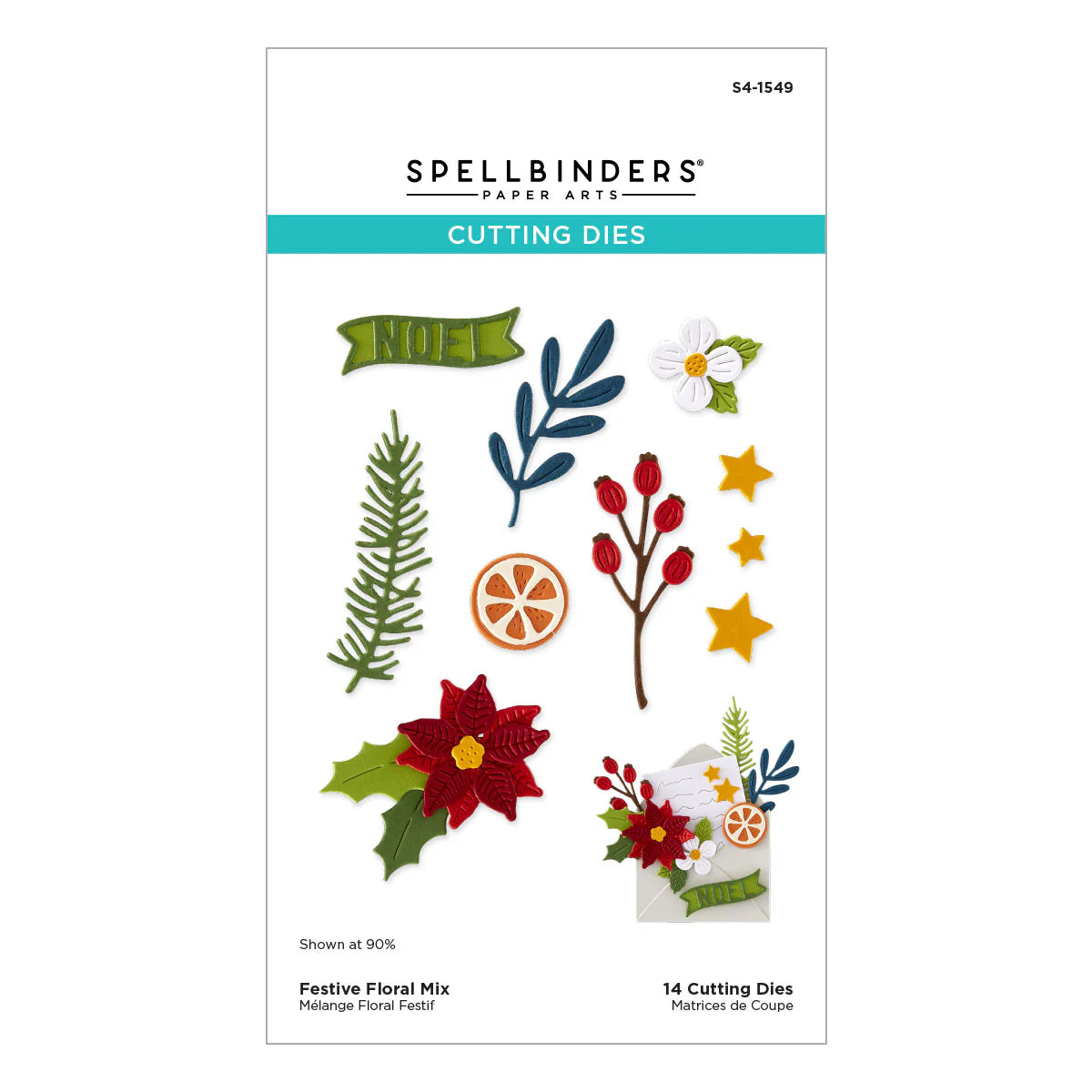 Spellbinders - Festive Floral Mix Etched Dies - S4-1549