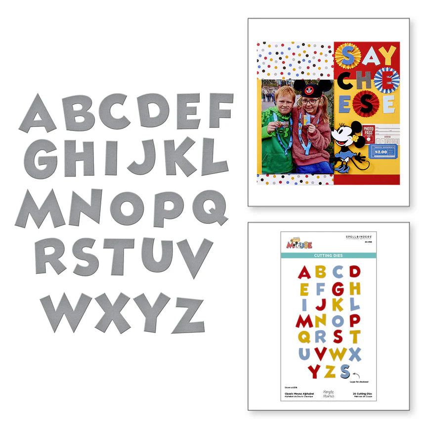 Classic Mouse Alphabet Etched Dies from the Say Cheese Classic Mouse Collection