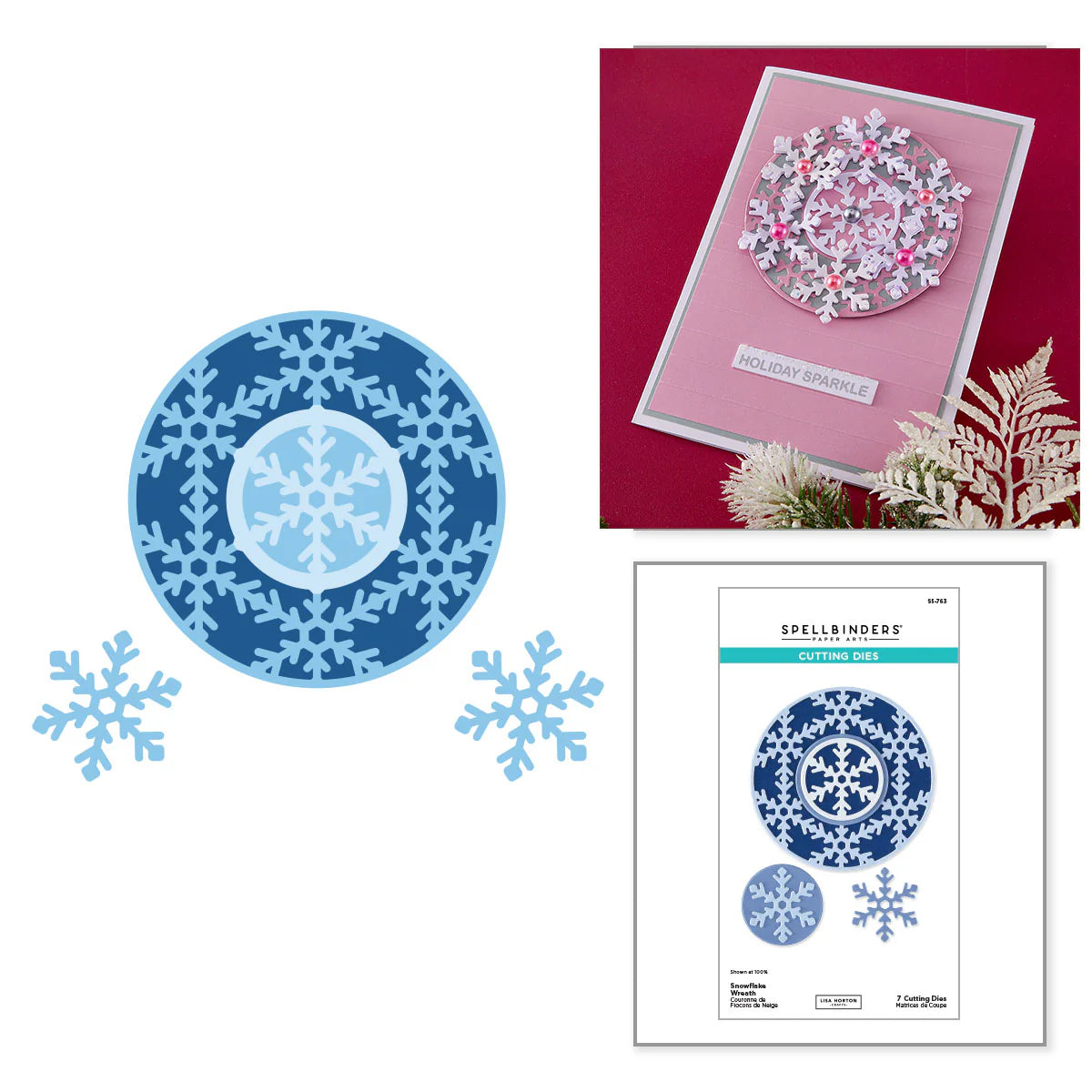 Spellbinders - Snowflake Wreath Etched Dies by Lisa Horton - S5-763