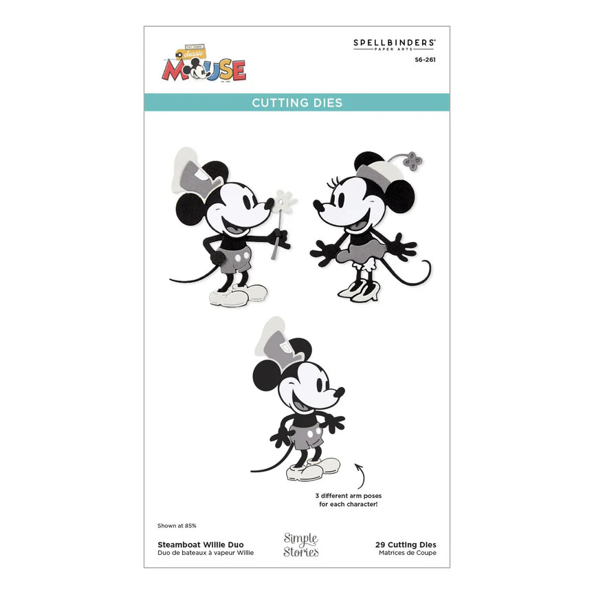 Steamboat Willie Duo Etched Dies from the Say Cheese Classic Mouse Collection